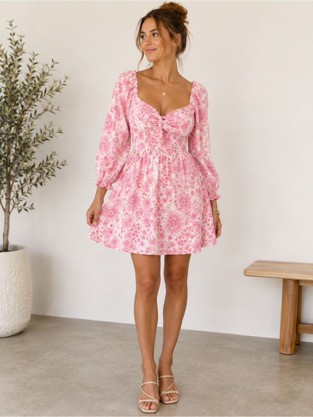 Bog Collective Colorblock Floral Tiered Midi Dress | Cottagecore | Size Medium